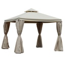 Gazebo dallas lusso 3x3m con zanzariera 400g-m2