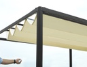 Gazebo pergola alluminio Milwaukee nero c-telo elettrico 3x3x2,5h m