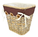Gettacarta rattan bianco singolo foderamarrone fiori rettangolar cm25xh25x20