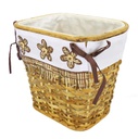 Gettacarta rattan noce singolo fodera fiori marroni rettangolare cm25x20h25