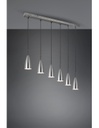 Grande Lampadario Lineare Isola Farin 6 Luci Nichel Trio Lighting