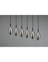 Grande Lampadario Lineare Isola Farin 6 Luci Nichel Trio Lighting