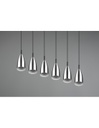 Grande Lampadario Lineare Isola Farin 6 Luci Nichel Trio Lighting