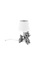 Lampada Da Tavolo Bello Argento Paralume Bianco L17 cm Trio Lighting