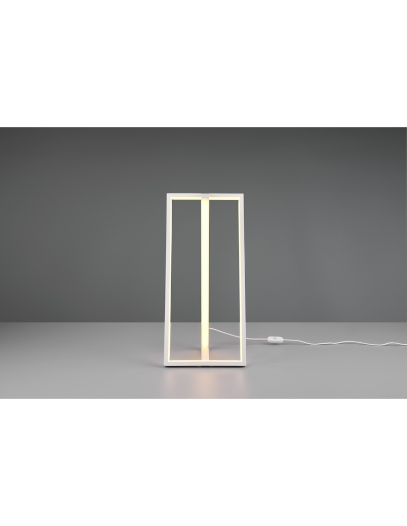 Lampada Da Tavolo Squadrata Moderna Touch Dimmer Led Edge Bianco Trio Lighting
