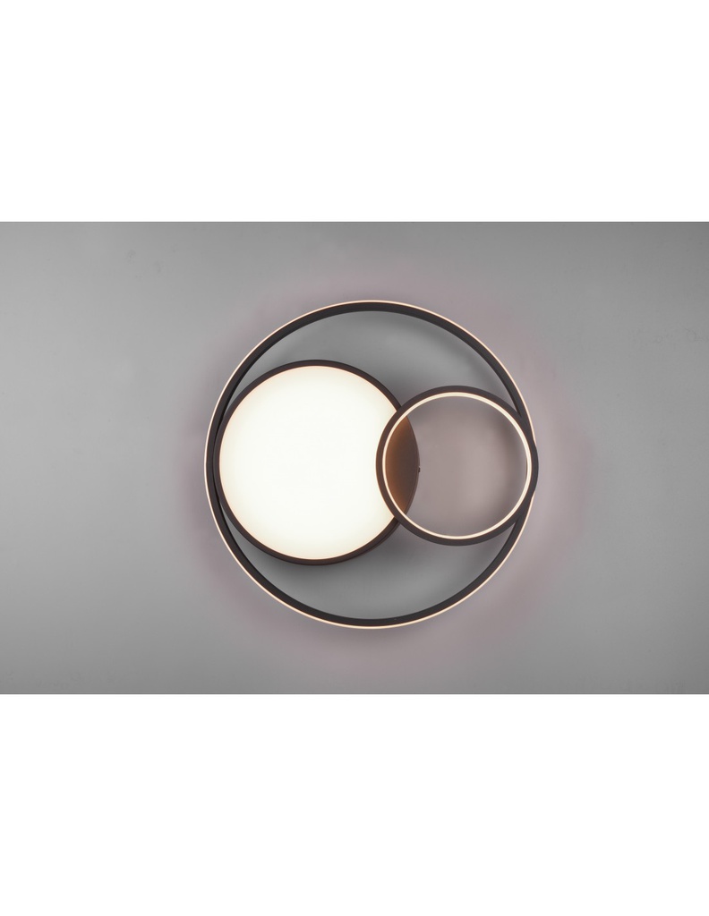 Lampada Soffitto Moderna Vuelta Nero 3 Led Dimmer 28w Trio Lighting