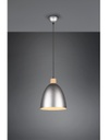 Lampada Sospensione Cucina Jagger Metallo Nichel Inserto Legno Trio Lighting