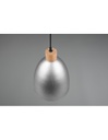 Lampada Sospensione Cucina Jagger Metallo Nichel Inserto Legno Trio Lighting