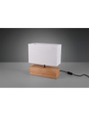 Lampada Tavolo Rettangolo Woody Legno Naturale Paralume Bianco Trio Lighting