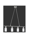 Lampada a Sospensione Moderna Nichel 4 Spot Vetro Bianco Mars Trio Lighting