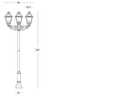 Lampada a Sospensione in Alluminio Pressofuso con Diffusori in Vetro Trasparente grafite