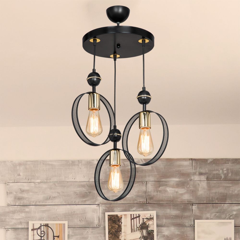 Lampada a sospensione Esin con tre portalampade a cerchio MDL4423 EFFEZ