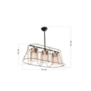 Lampada a sospensione Gezegen ASZ0986 3 luci metallo nero e corda EFFEZ