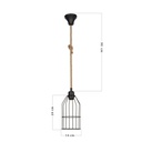Lampada a sospensione Halat ASZ0549 in metallo nero e corda