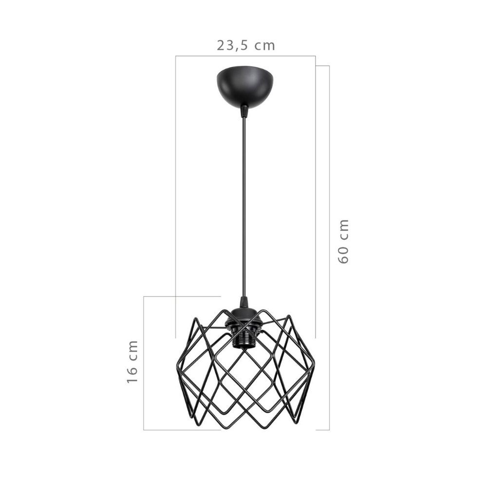 Lampada a sospensione Koza MDL3852 gabbia nero EFFEZ