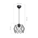 Lampada a sospensione Koza MDL3852 gabbia nero EFFEZ