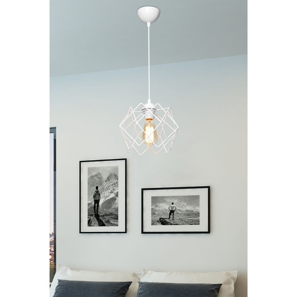 Lampada a sospensione Koza MDL4327 gabbia bianco