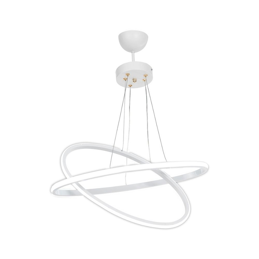 Lampada a sospensione Muso due anelli bianchi Led MDL4438