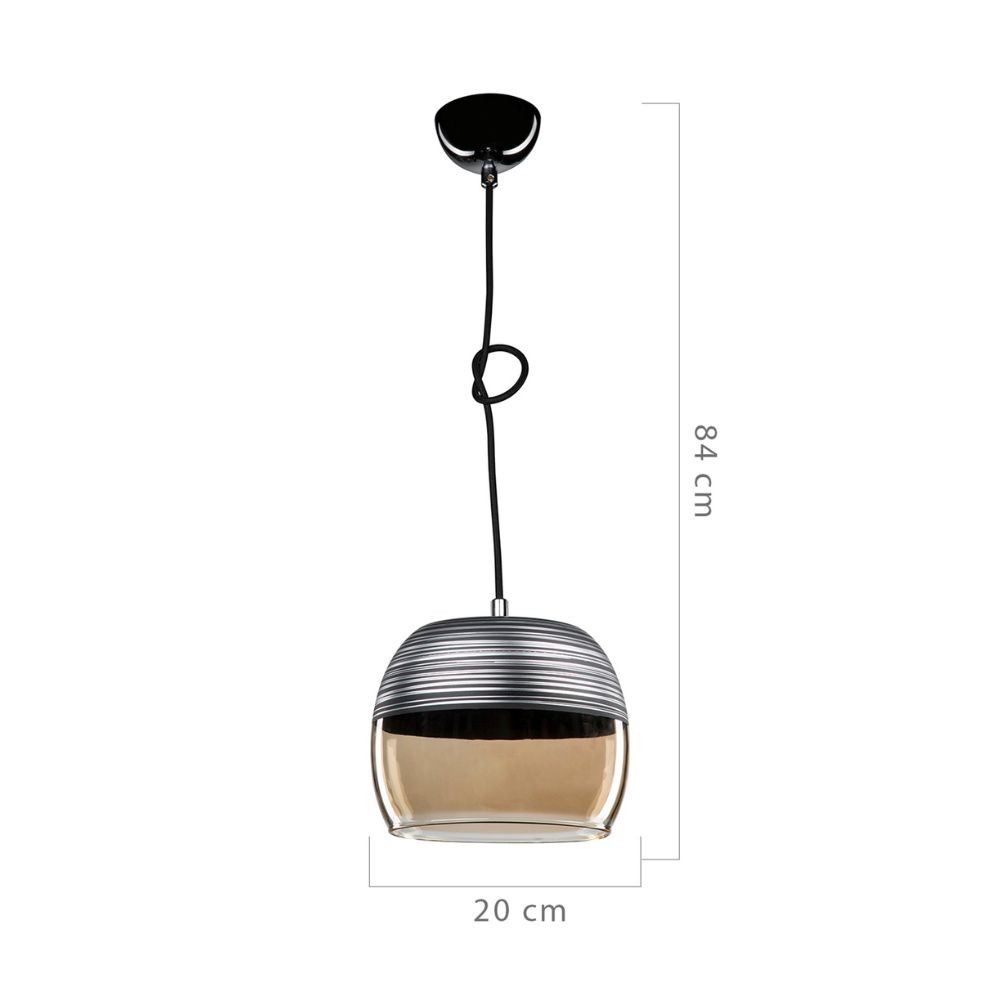 Lampada a sospensione Punto ASZ0857 diffusore bicchiere rovesciato nero EFFEZ