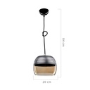 Lampada a sospensione Punto ASZ0857 diffusore bicchiere rovesciato nero EFFEZ