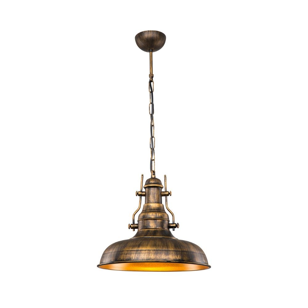 Lampada a sospensione Tarus stile industriale oro antichizzato MDL4468
