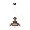 Lampada a sospensione Tarus stile industriale oro antichizzato MDL4468