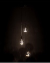 Lampada a sospensione in vetro e metallo rosa Perle STS