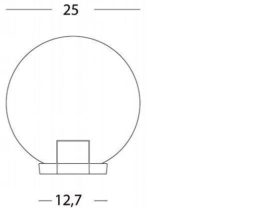 Lampada da esterno con testa-palo in termoplastico e sfera chiara in PMMA Ø 25cm nero