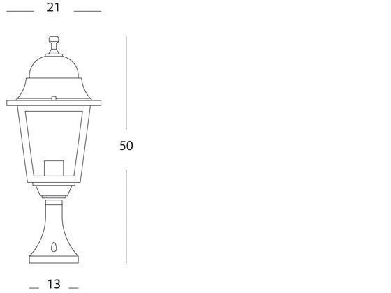 Lampada da esterno in alluminio pressofuso con diffusori in vetro trasparente - Altezza max 210mm - Potenza massima 100W nero
