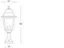Lampada da esterno in alluminio pressofuso con diffusori in vetro trasparente - Altezza max 210mm - Potenza massima 100W nero