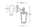 Lampada da esterno in alluminio pressofuso con diffusori in vetro trasparente biancooro