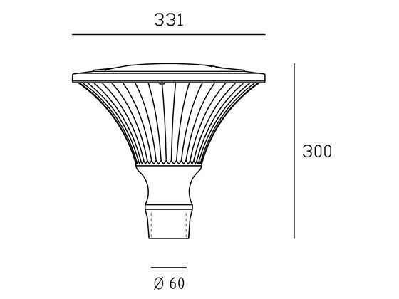 Lampada da esterno in alluminio pressofuso, diffusore trasparente, diametro 60mm, altezza max 160mm, IP65 tortora