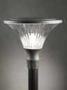Lampada da esterno in alluminio pressofuso, diffusore trasparente, diametro 60mm, altezza max 160mm, IP65 tortora