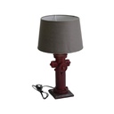 Lampada legno resina cappello grigio idrante cmø30h55