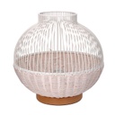 Lampada rattan bianco con attacco cmø30