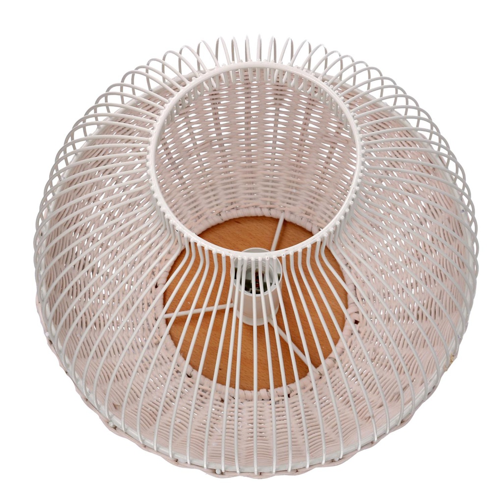 Lampada rattan bianco con attacco cmø30
