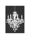 Lampadario 5 Bracci Lüster Classico Cromo e Bianco con Pendenti Decorativi Trio Lighting
