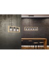 Lampadario Agra Gabbia Rettangolare Legno 5 Luci Legno Naturale E Nero Trio Lighting