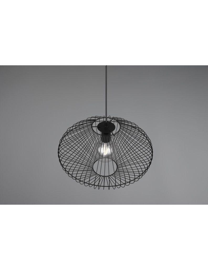 Lampadario Sospensione Gabbia Metallo Nero Cobain Trio Lighting