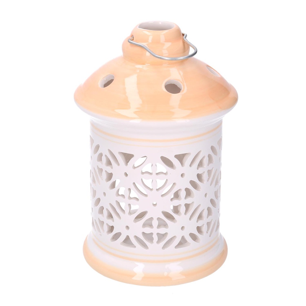 Lanterna ceramica arancione tondo cmø11