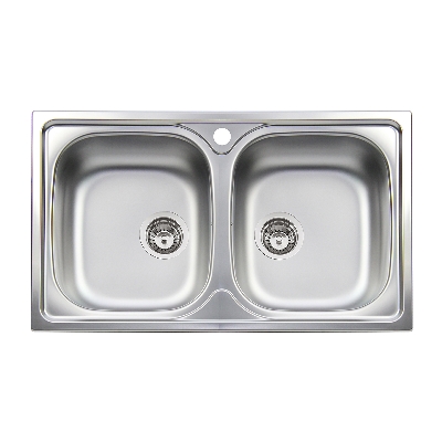 Lavello Incasso Acciaio Inox 2 Vasche Cm 86