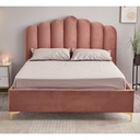 Letto Matrimoniale Contenitore Artu Rosa Testiera Smerlata Rete Inclusa 160x190 cm