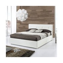 Letto matrimoniale c- contenitore in ecopelle Bianco 182x205xh.120 cm