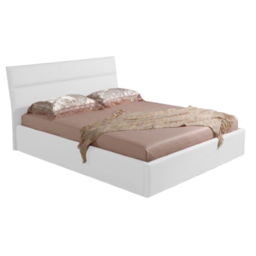 Letto matrimoniale contenitore Ios ecopelle bianca EFFEZ