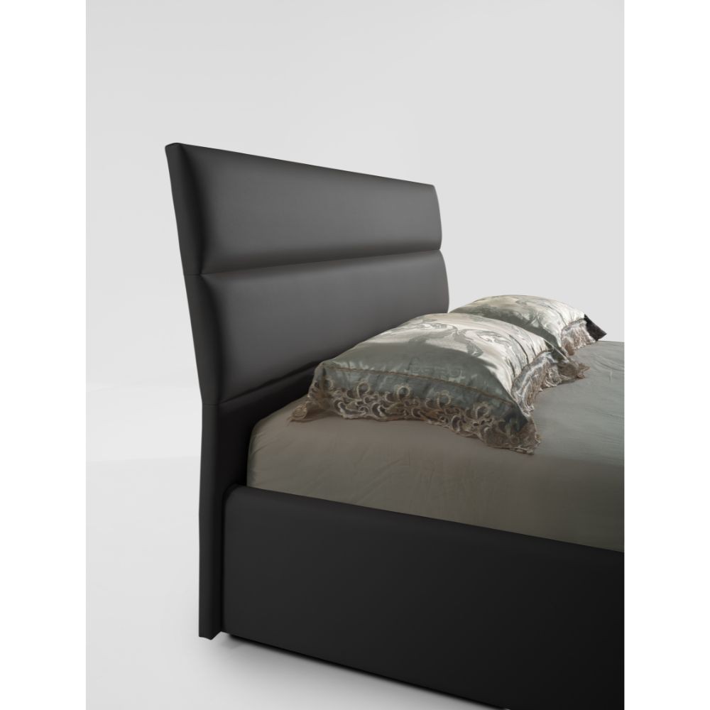 Letto matrimoniale contenitore Ios ecopelle grigio scuro