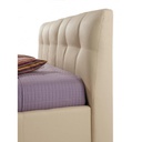 Letto matrimoniale in ecopelle crema c-contenitore 182x216xh.104 cm