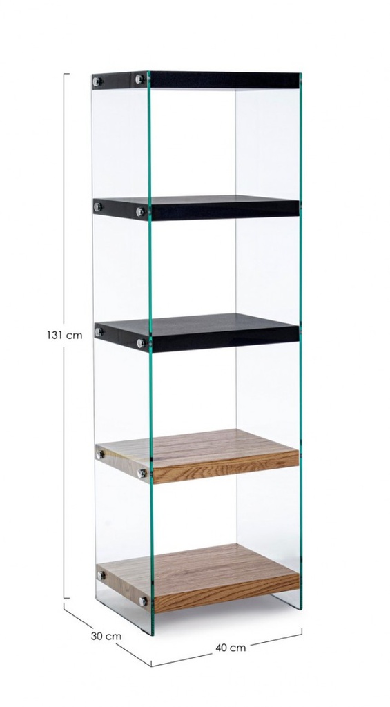 Libreria 5P Line Wood Nero  