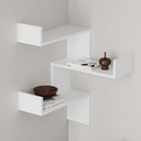 Libreria angolare a parete con 3 livelli bianca H 90 x P 22 x L 60 cm