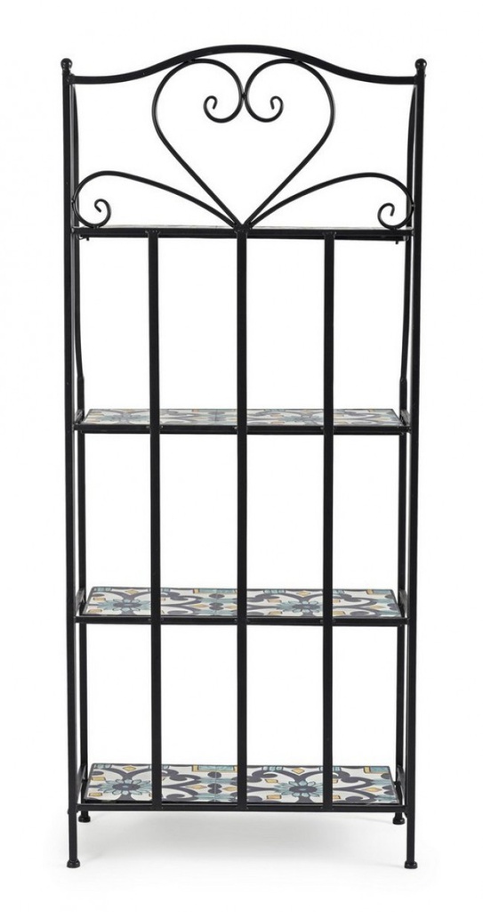 Libreria pieghevole Positano 4 piani in metallo stile country cm 57x28x133h
