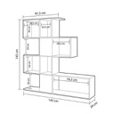Libreria scaffale 4 livelli 9 scomparti bianco e rovere 145x29xh.145 cm(D2306KTL145M011)